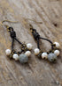 Boho Earrings, Dangle Earrings, Black Bohemian Peal